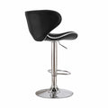 Verstellbarer Barhocker Schwarz Kunstleder Chrom