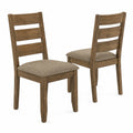 Esszimmerstühle aus Kiefernholz mit Polyesterbezug, Braun/Beige