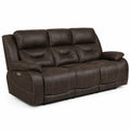 Dreiersitzer Sofa PU-Leder Braun 220cm