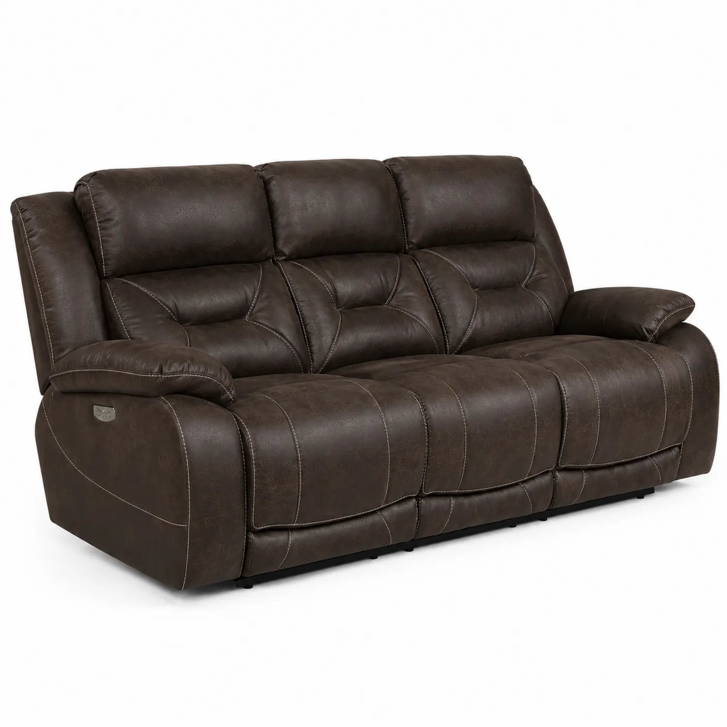 Dreiersitzer Sofa PU-Leder Braun 220cm
