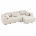 Ecksofa Stoff Beige L-Form 260x160 cm