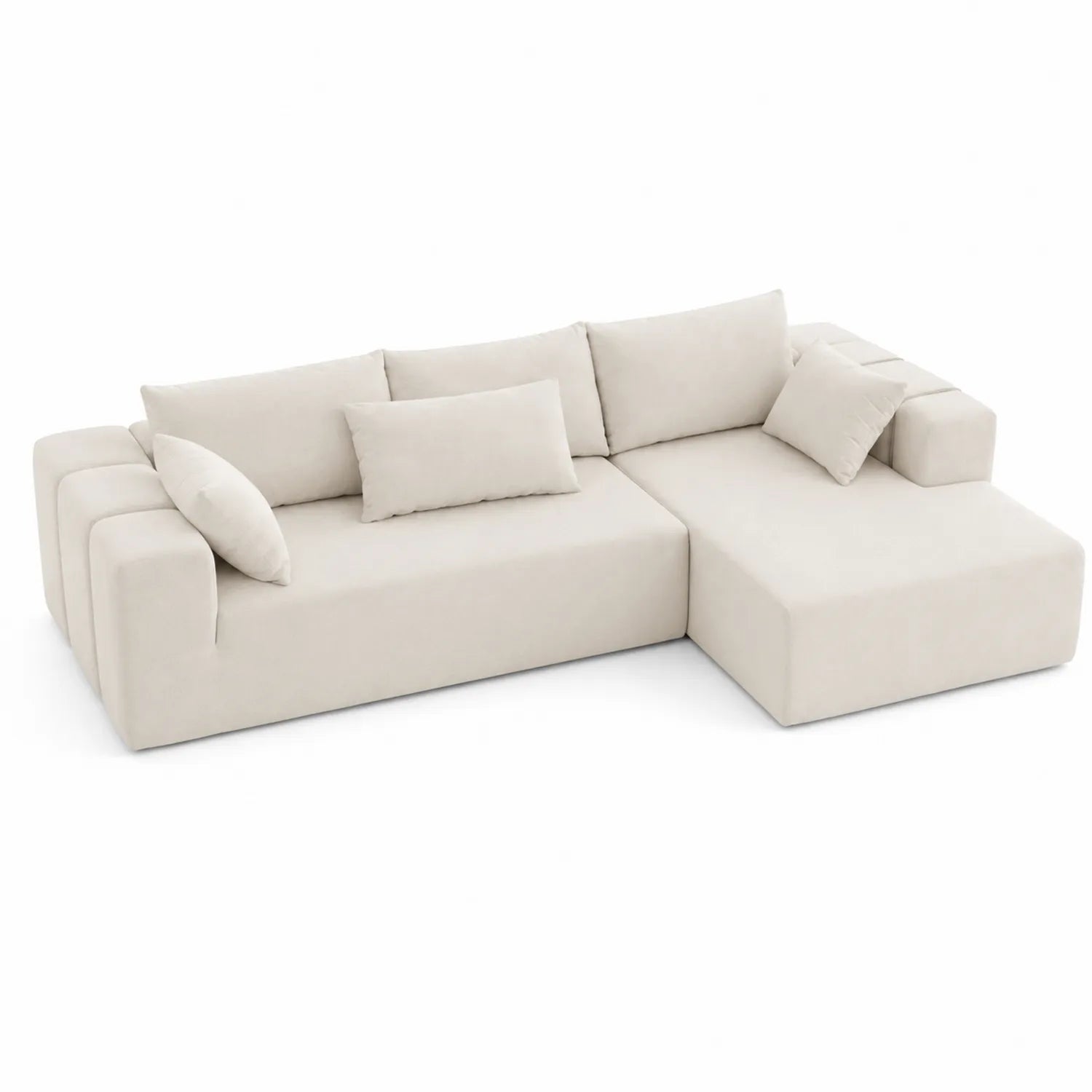 Ecksofa Stoff Beige L-Form 260x160 cm