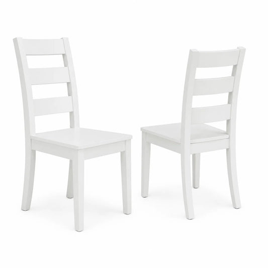 Esszimmerstühle Set 2er Weiß Holz 45x52x90 cm